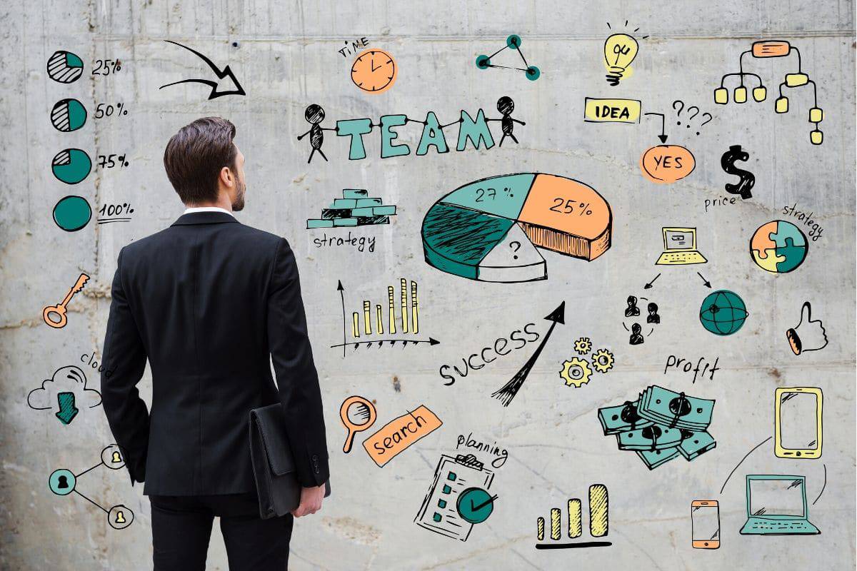 Business professional reviewing strategy and valuation concepts